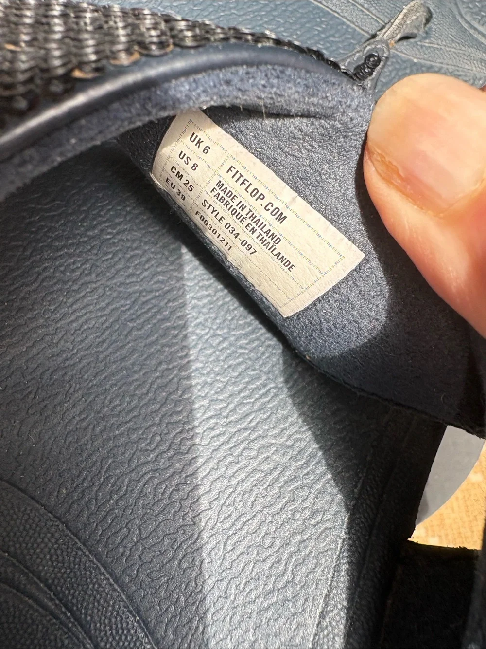 FitFlop Navy Footbed with Black Cross-Strap Slide Sandals
